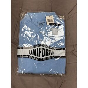 Authentic Galaxy by Harvic Mens Uniform Polo Shirt Light Blue 2XL MPQ-53B NIP